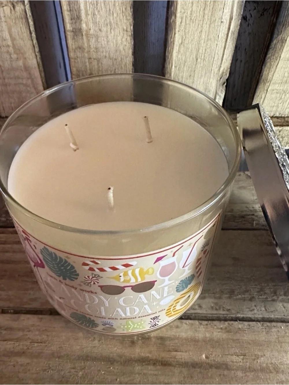Bath & Body Works NEW Christmas 2023 CANDY CANE COLADA 3-Wick Candle Holiday HTF